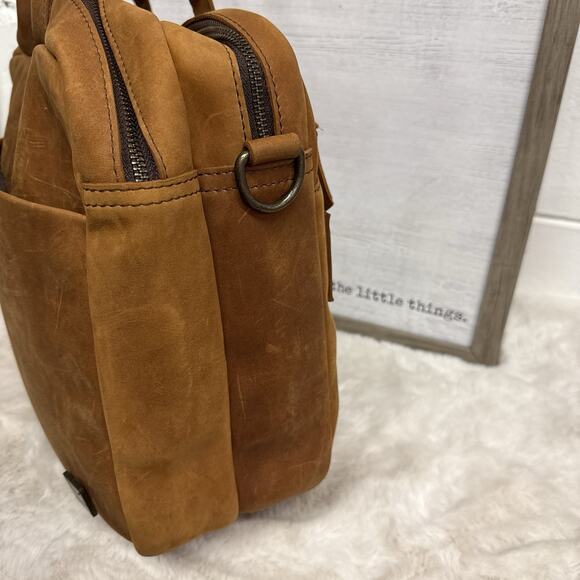 ROMFRE Premium Leather Pilot Briefcase Bag Full Grain Leather Saddle Brown - Picture 4 of 12